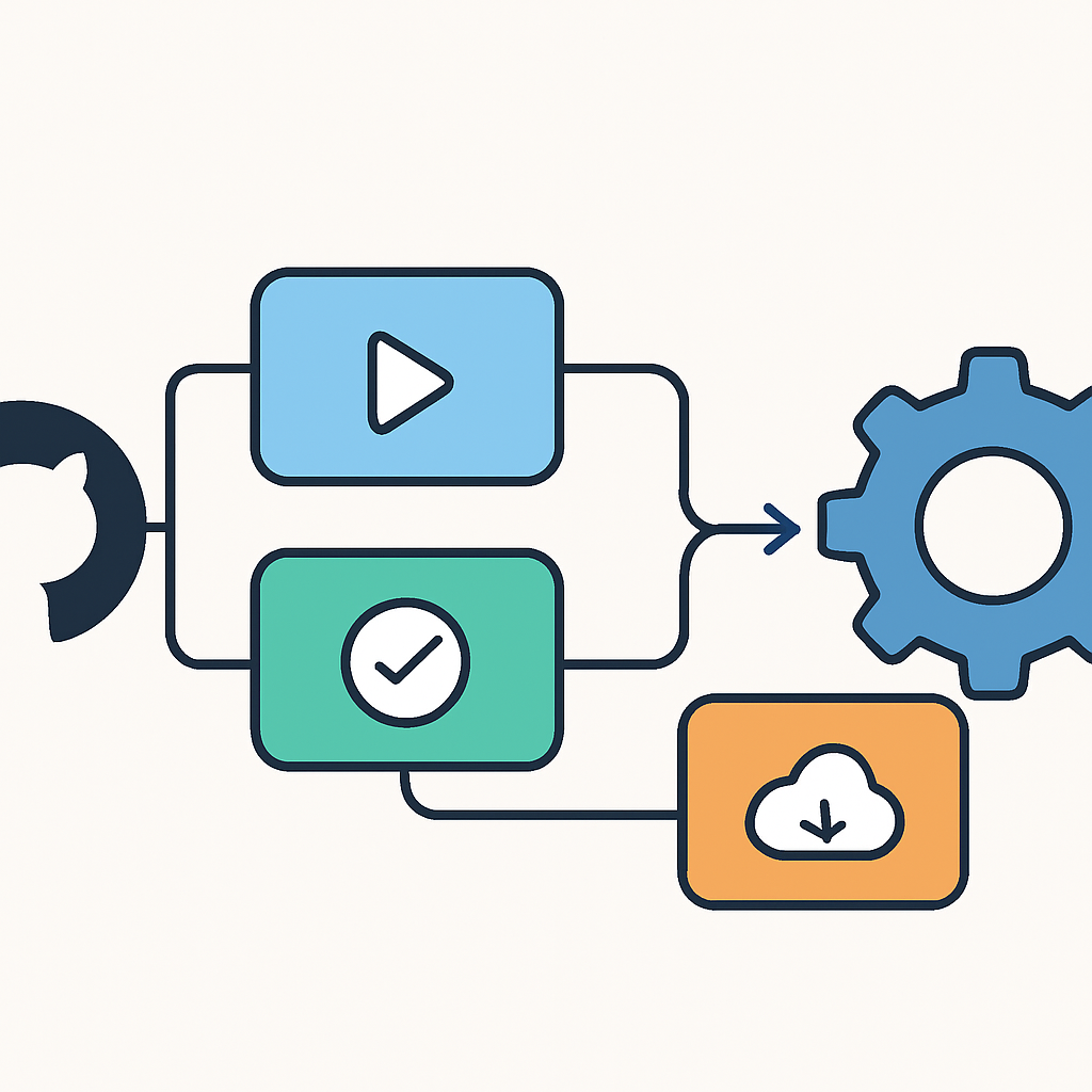 Architecture de workflow GitHub Actions avec toutes les étapes connectées