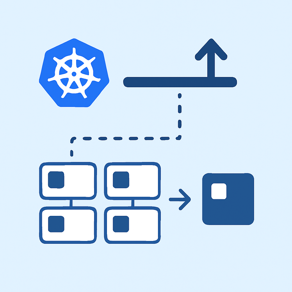 Diagramme de cluster Kubernetes montrant l'auto-scaling des pods avec configuration HPA