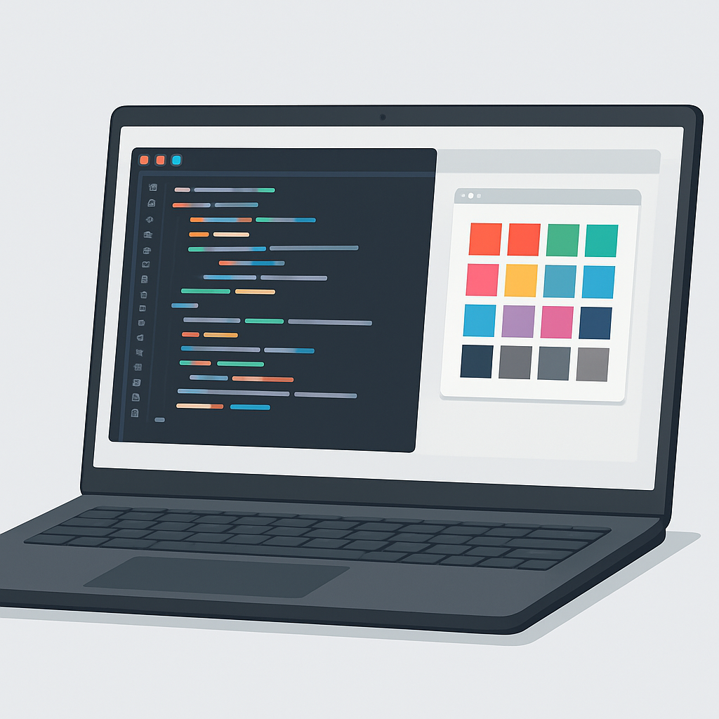 Écran du Framework Laptop 16 affichant un éditeur de code avec fenêtres multiples