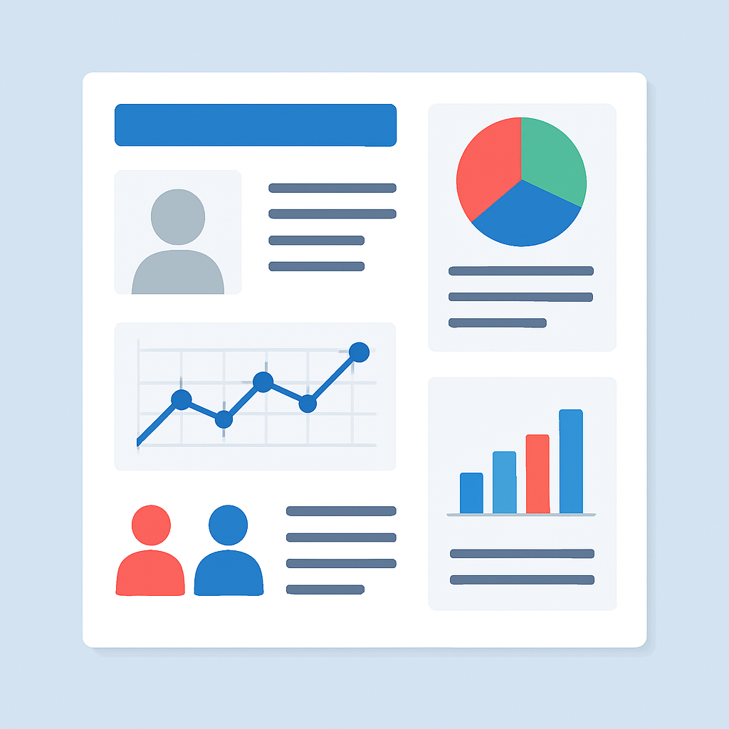 Design professionnel de media kit avec graphiques analytiques et démographiques d'audience