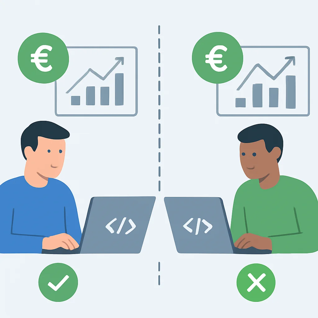 Diagramme comparatif des régimes fiscaux salarié vs freelance pour les développeurs en France