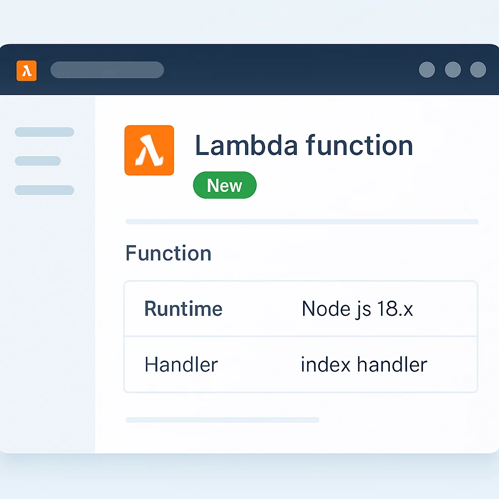 Capture d'écran de la console AWS Lambda montrant une fonction nouvellement déployée et sa configuration
