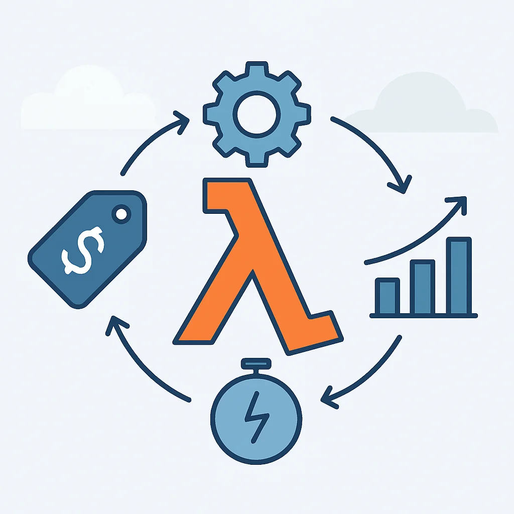 Infographie illustrant les stratégies d'optimisation des coûts pour AWS Lambda