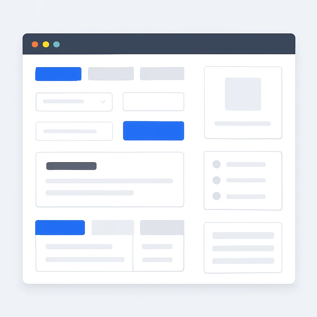 Capture d'écran de l'interface de la bibliothèque de composants Tailwind UI, présentant divers éléments d'interface utilisateur pré-construits