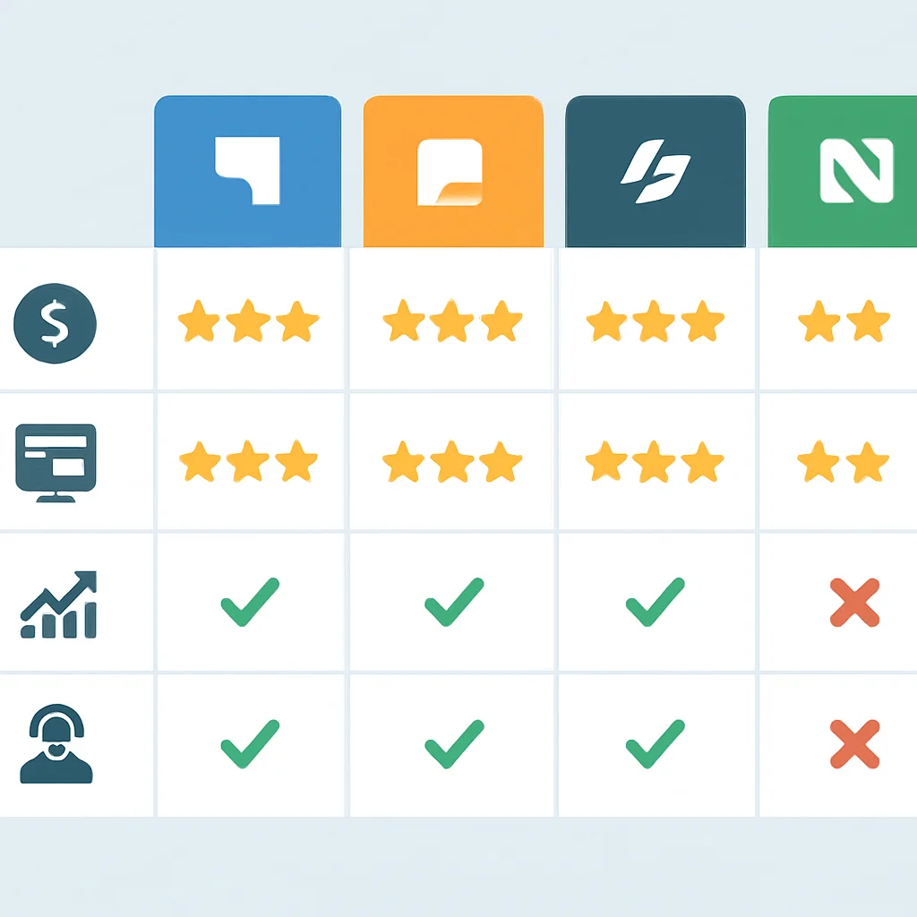 Tableau comparatif détaillé des fonctionnalités des courtiers en ligne : frais, qualité de la plateforme, disponibilité des actifs et notes du support client