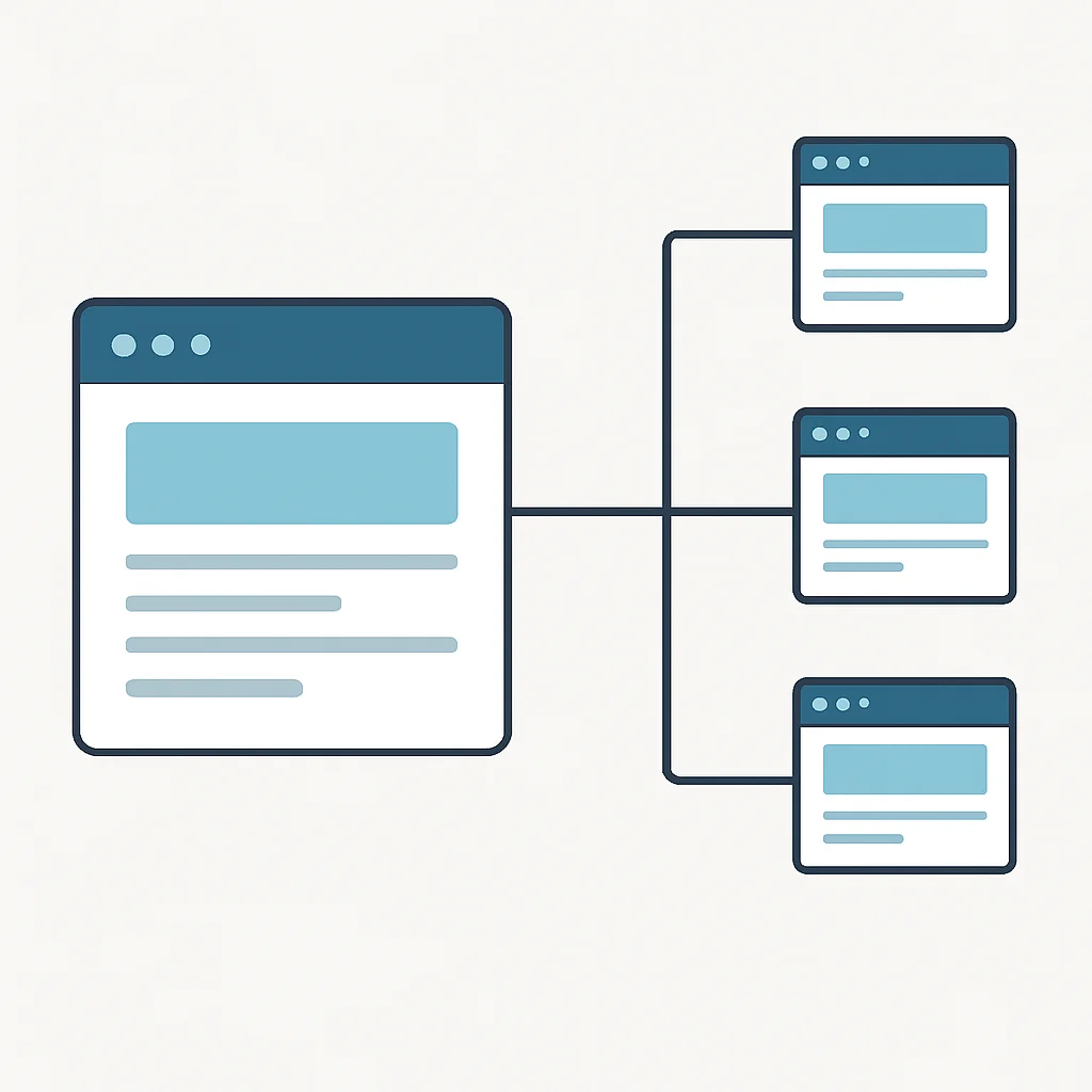 Diagramme montrant une bonne structure de maillage interne de site web