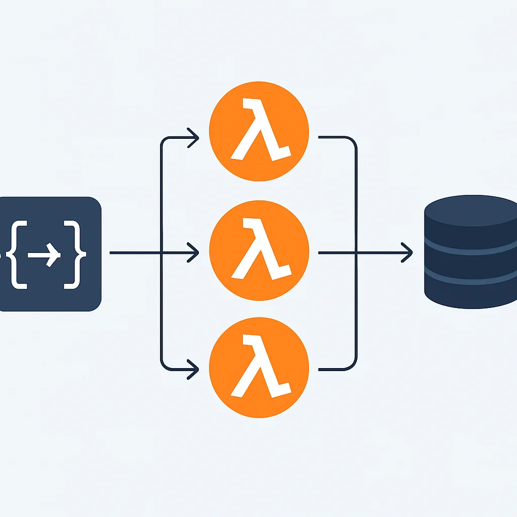 Diagramme d'architecture pour une API serverless de gestion de tâches avec API Gateway, plusieurs fonctions Lambda et DynamoDB
