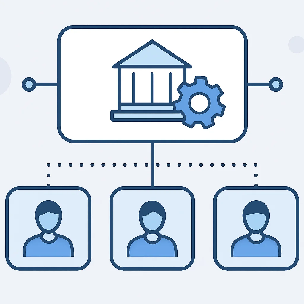 Diagramme de la structure d'un Centre d'Excellence Low-code/No-code (CoE)
