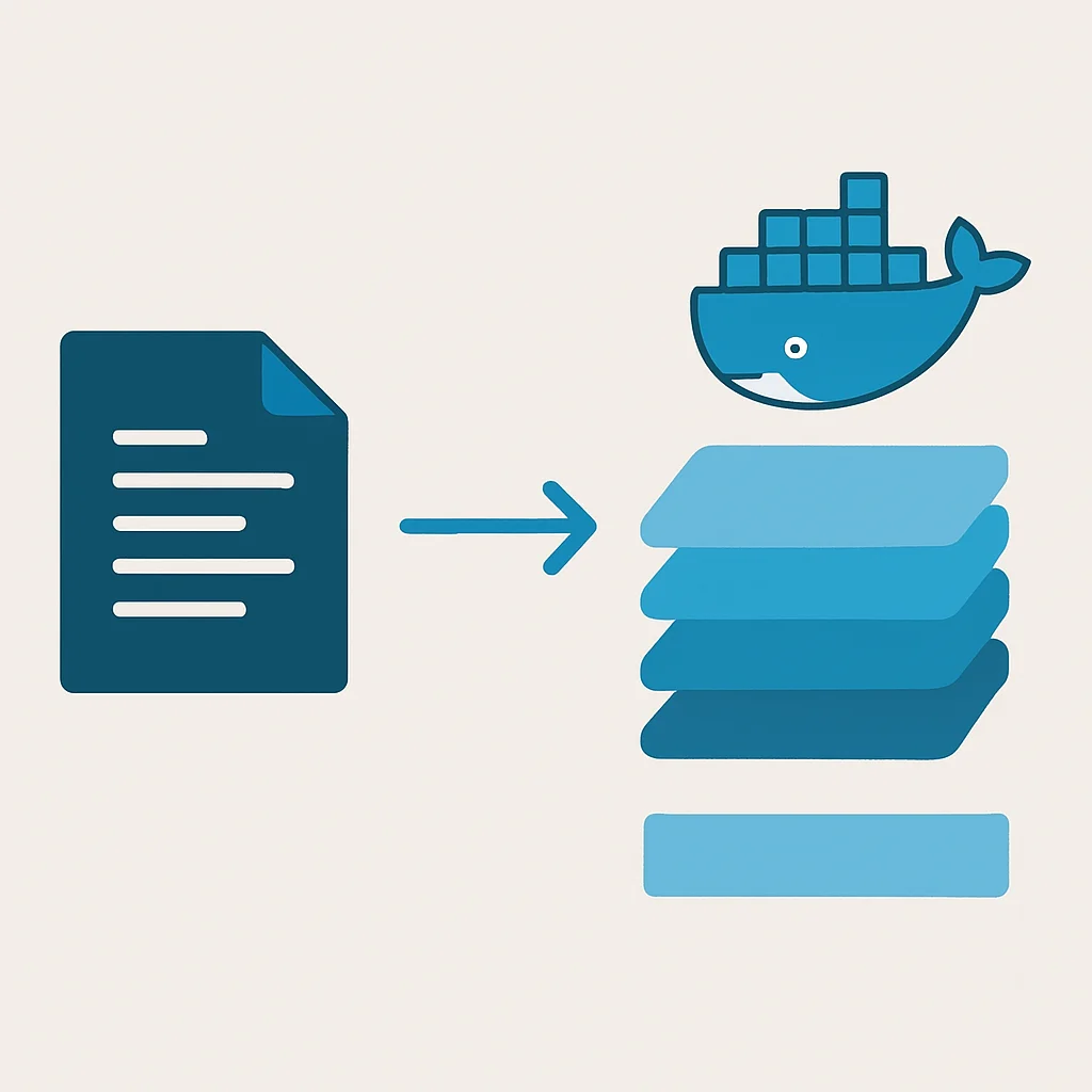 Diagramme du processus de construction d'une image Docker et de ses couches