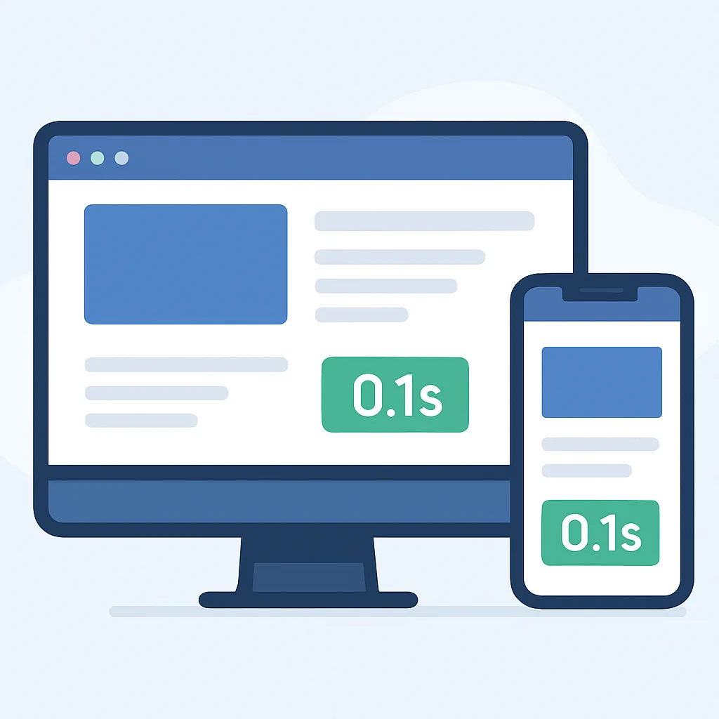 Illustration d'une page web réactive avec faible FID