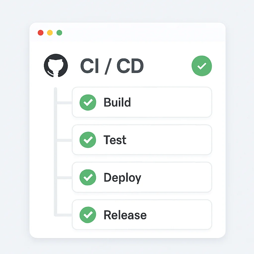 Capture d'écran d'un pipeline CI/CD mobile réussi sur GitHub Actions