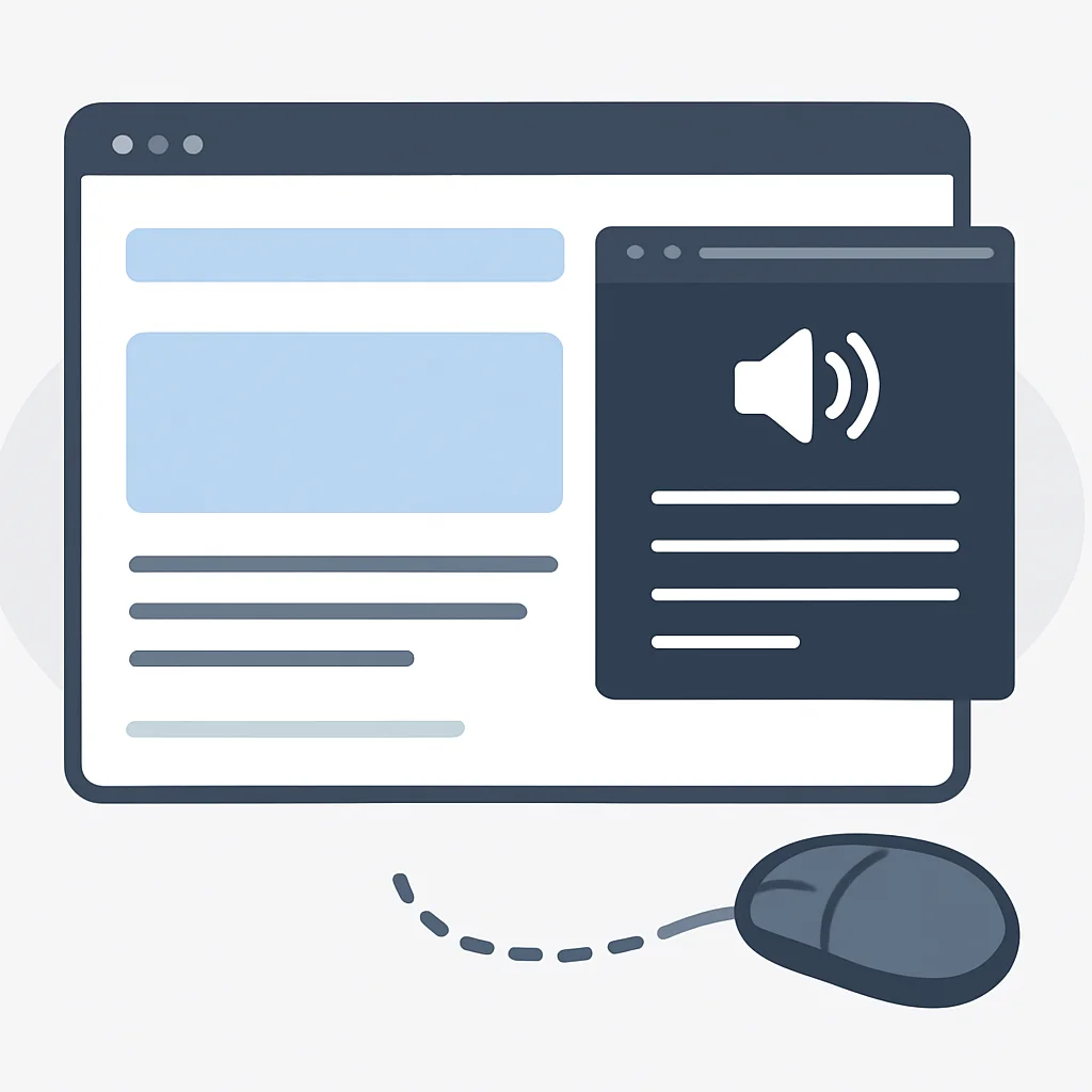 Capture d'écran d'un site web testé avec un lecteur d'écran comme NVDA