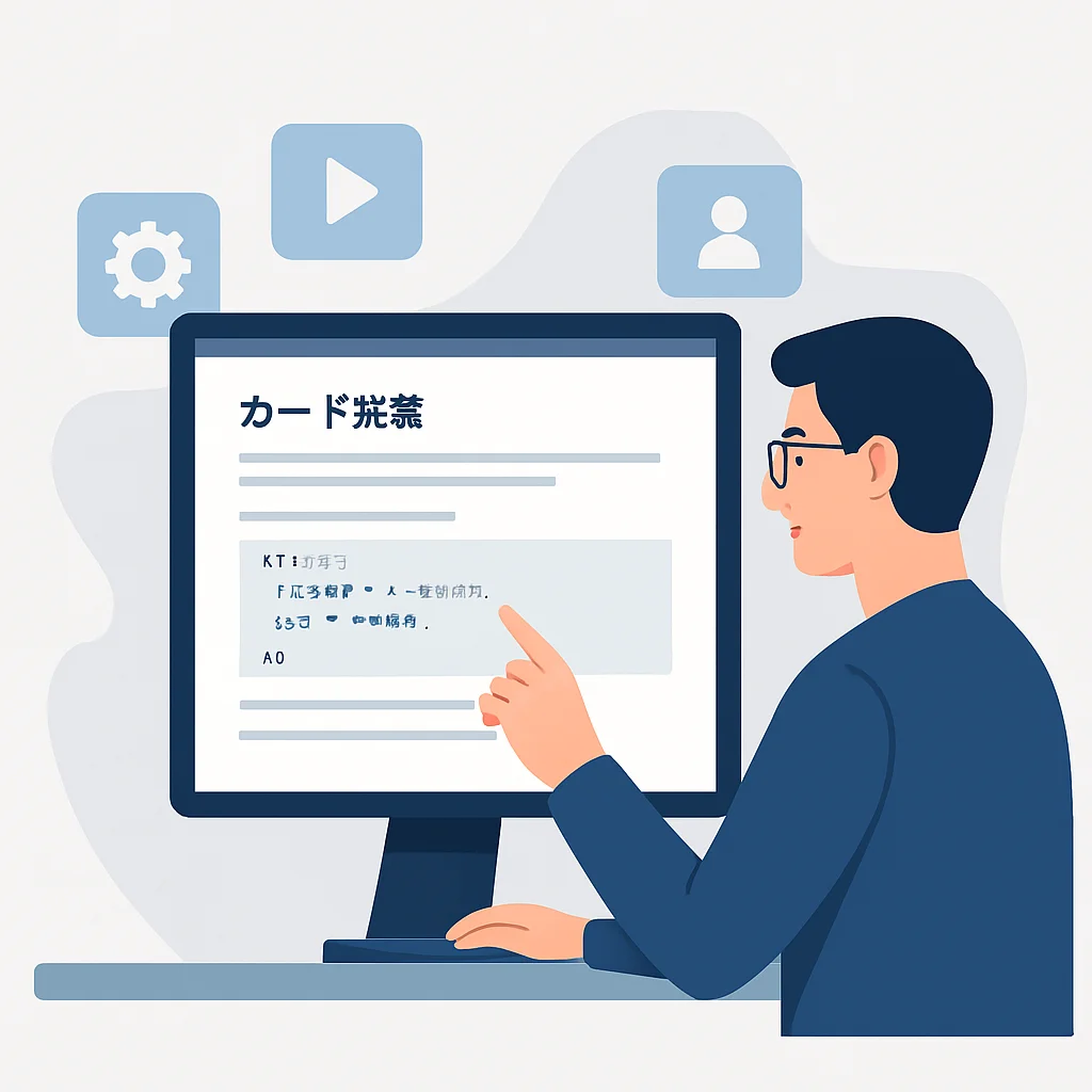 Développeur lisant de la documentation de code en langue étrangère sur un écran, avec des icônes d'applications en arrière-plan