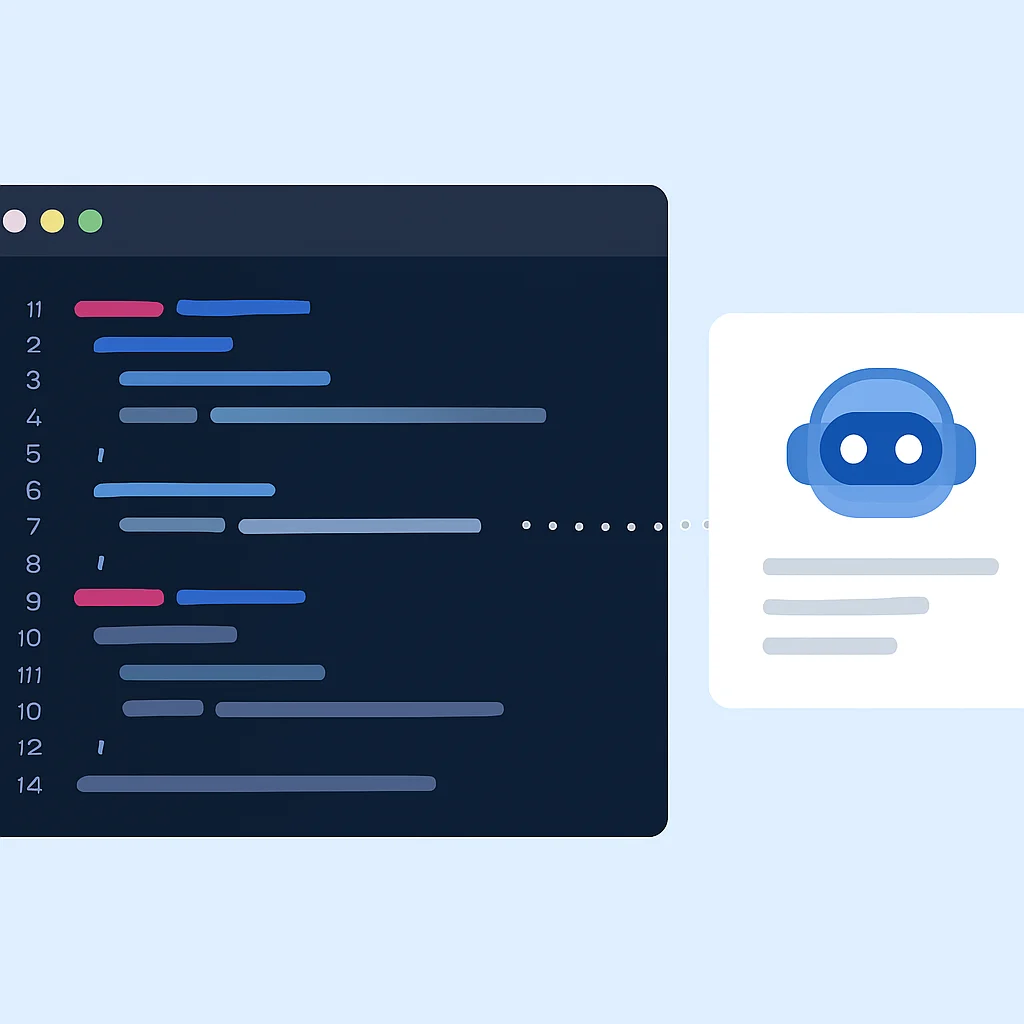 Diagramme montrant GitHub Copilot suggérant du code dans l'éditeur VS Code