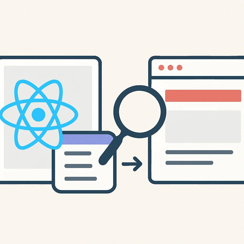Diagramme montrant comment React Testing Library interagit avec le rendu d'un composant