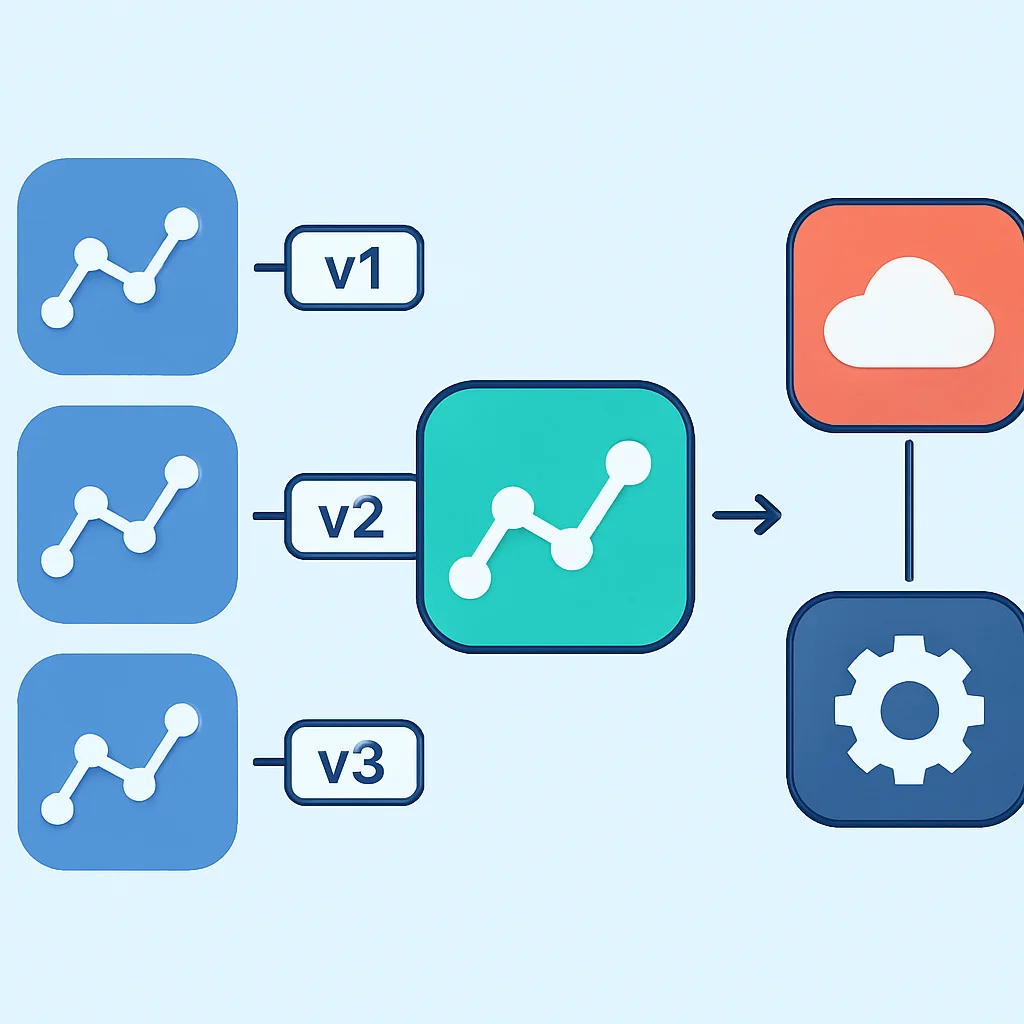 Diagramme de versioning et stratégies de déploiement de modèles