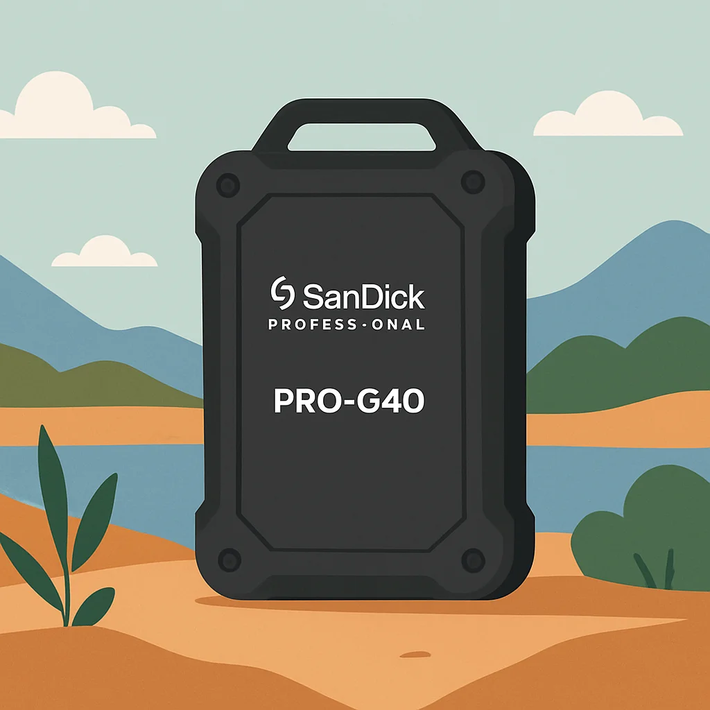 Design robuste du SanDisk Professional PRO-G40 SSD dans un environnement extérieur