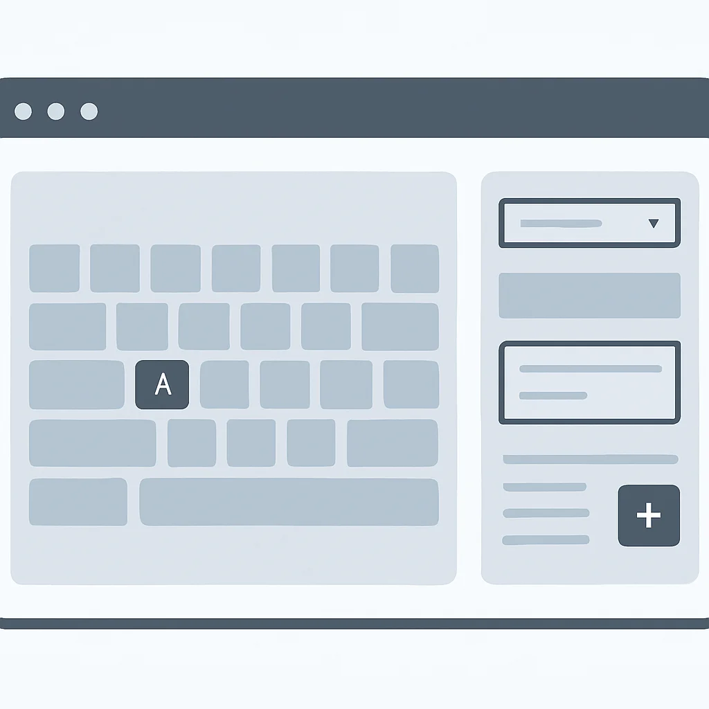Capture d'écran d'une interface logicielle de personnalisation de clavier (par exemple, QMK/VIA) montrant la réaffectation des touches et la création de macros