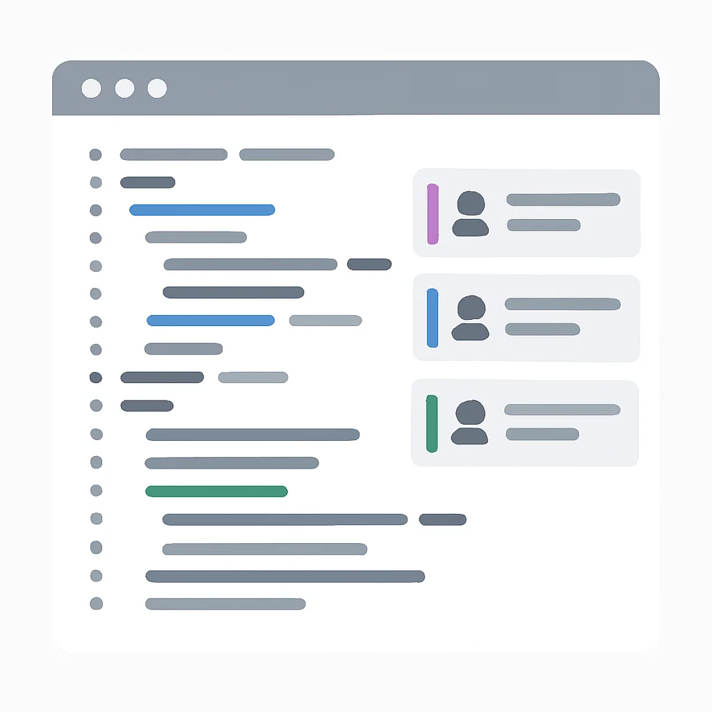 Capture d'écran de GitLens en action, montrant les annotations de blame à côté des lignes de code