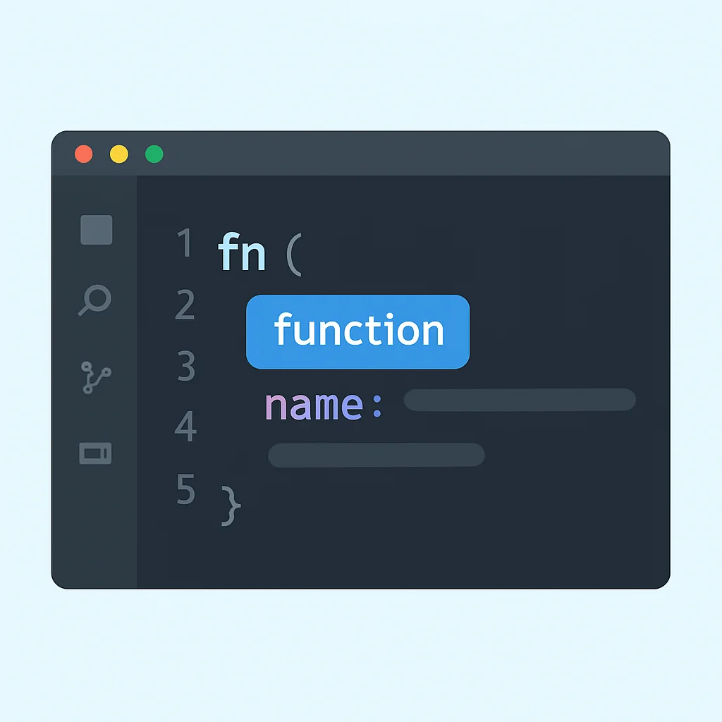 Capture d'écran de VS Code montrant un snippet personnalisé déclenché et étendu